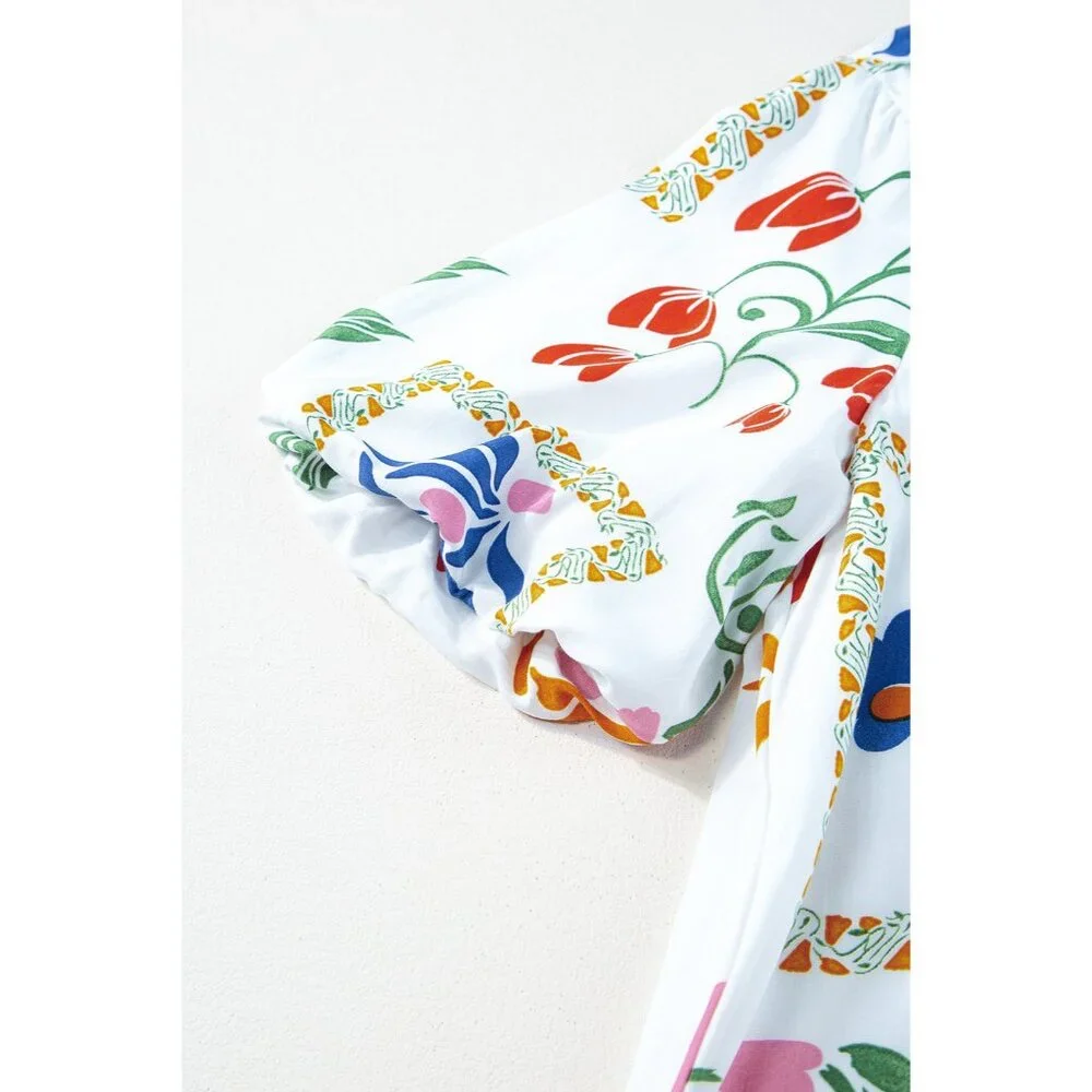 Pocketed Printed Half Sleeve Romper - Picture 6 of 11